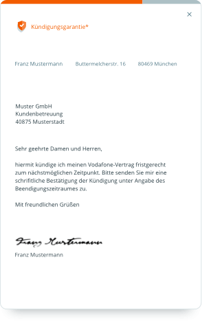 Darstellung des Vertragscheck in der aboalarm App und im Hintergrund das aboalarm Kündigungsformular
